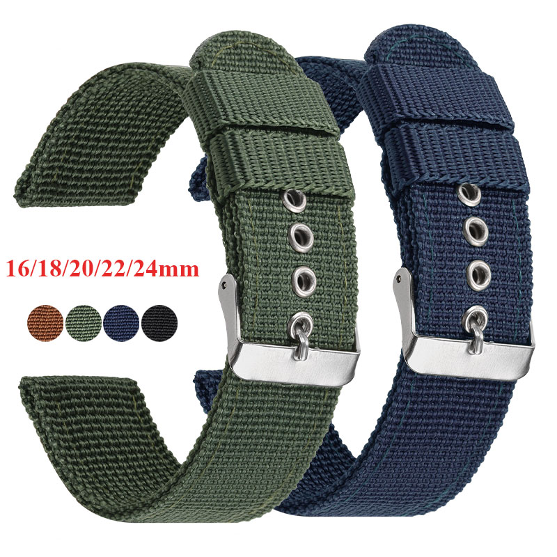 Nato Strap Nylon - Nylonowy pasek do zegarka brązowy zielony