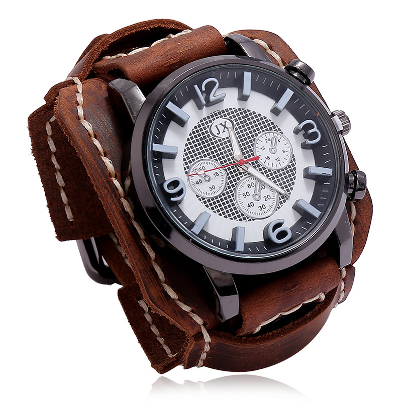 Leather Watch Band Men - Nowe męskie zegarki Retro prawdziwej skóry
