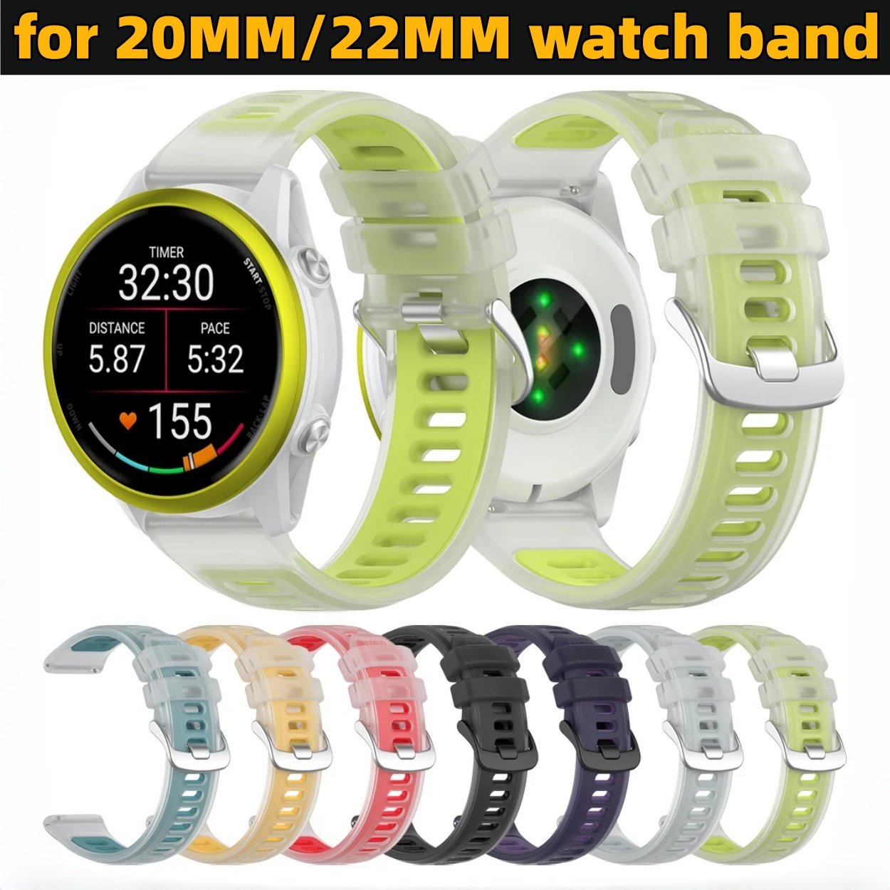 Silicone Watch Band 22Mm - 22mm 20mm Przezroczysty Dwukolorowy Silikonowy Pasek