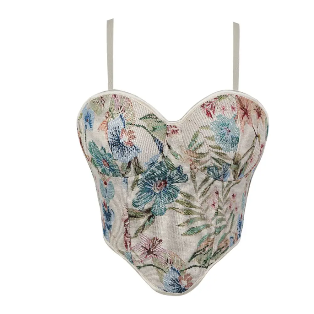 Tropic Strap Vintage - Damski gorset na ramiączkach spaghetti z
