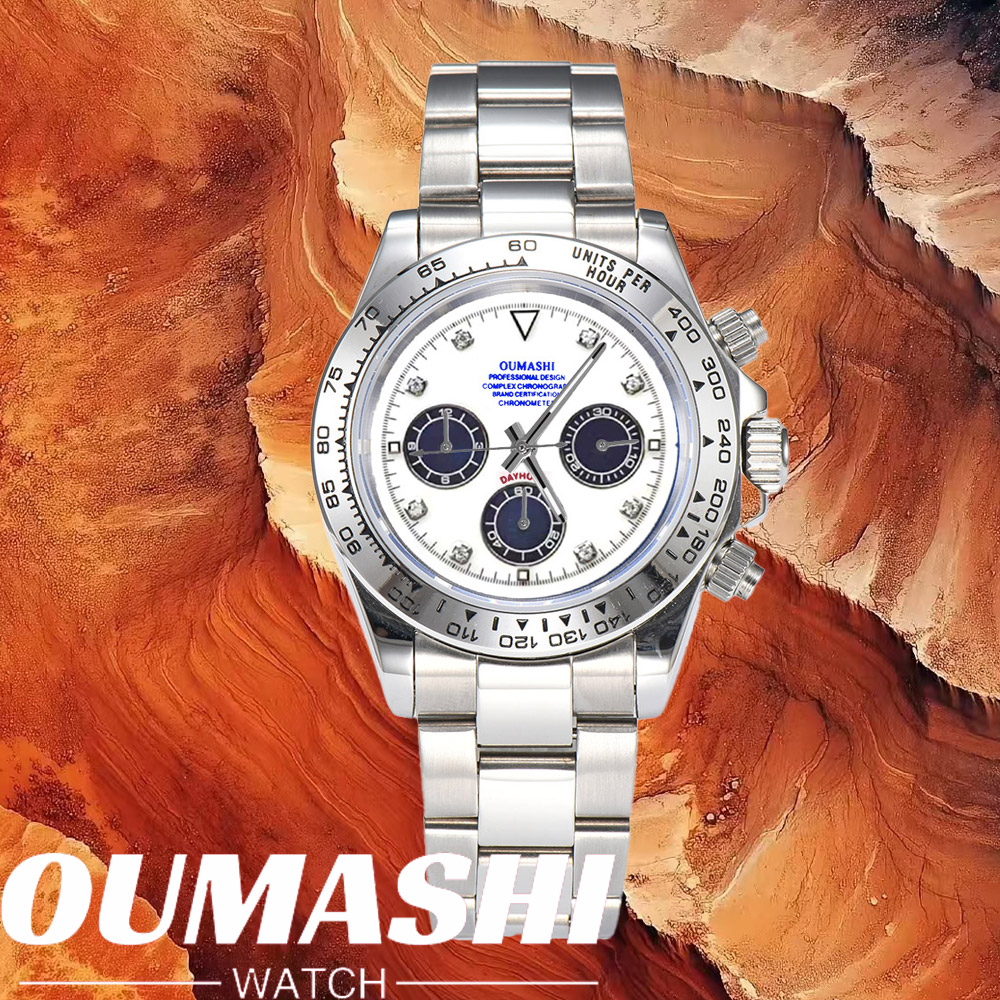 Stainless Bracelet Diver - Luksusowe zegarki VK63 ze szkłem szafirowym,