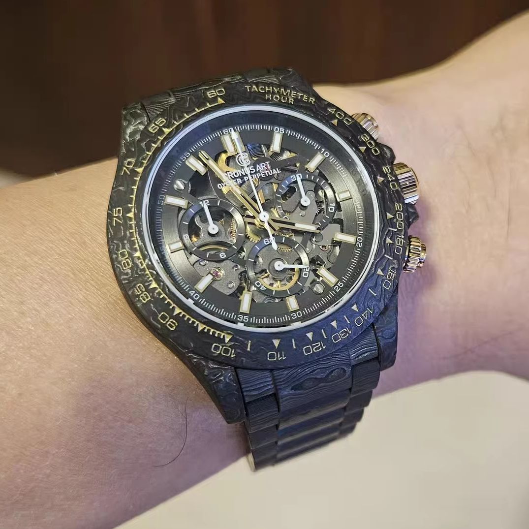 Canvas Strap Watch - CRONUSART Męski Zegarek Chronograf Automatyczny Mechaniczny