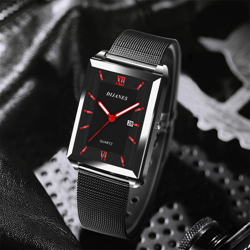 Męski kalendarz data sport i w – Leather Watch Band Men recenzja i cena