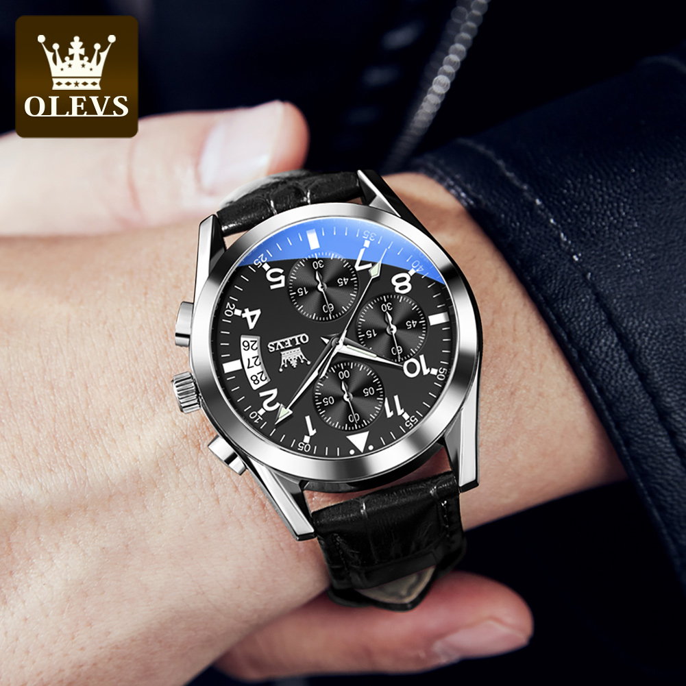 OLEVS Zegarek kwarcowy dla męż – Leather Watch Band Men recenzja i cena