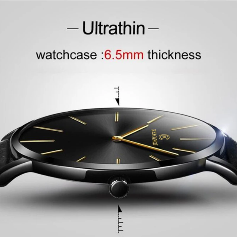 Modny, ultracienki męski zegar – Leather Watch Band Men recenzja i cena