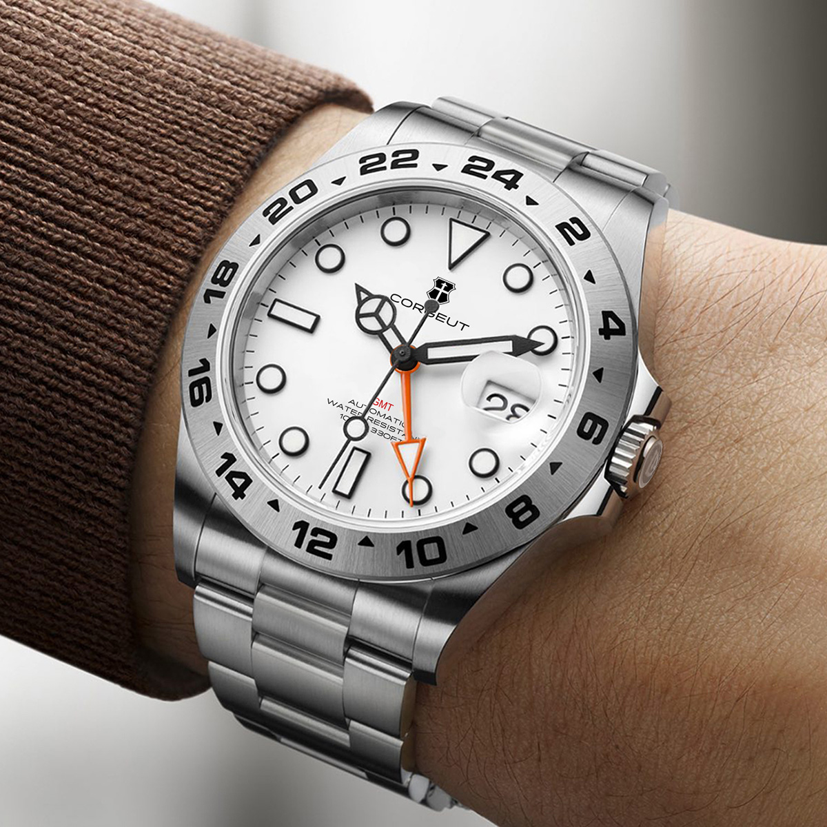 Luksusowy zegarek męski 39mm N – Stainless Bracelet Diver recenzja i cena