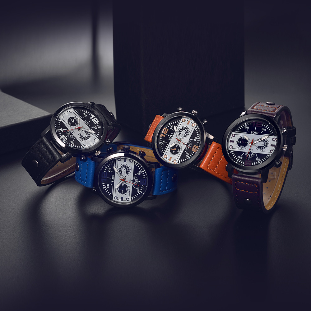Elegancki męski zegarek z brąz – Leather Watch Band Men recenzja i cena