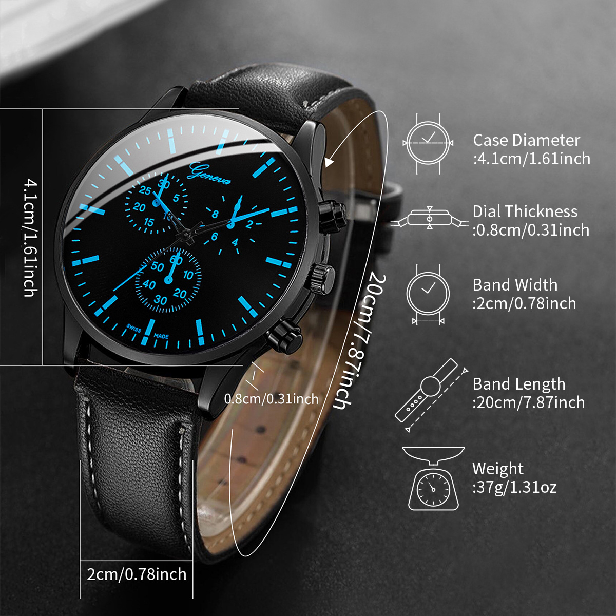 3 sztuk/zestaw męskie zegarki  – Leather Watch Band Men recenzja i cena