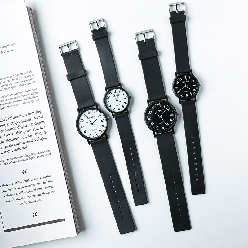 Prosty czarny zegarek kwarcowy – Silicone Band Women recenzja i cena